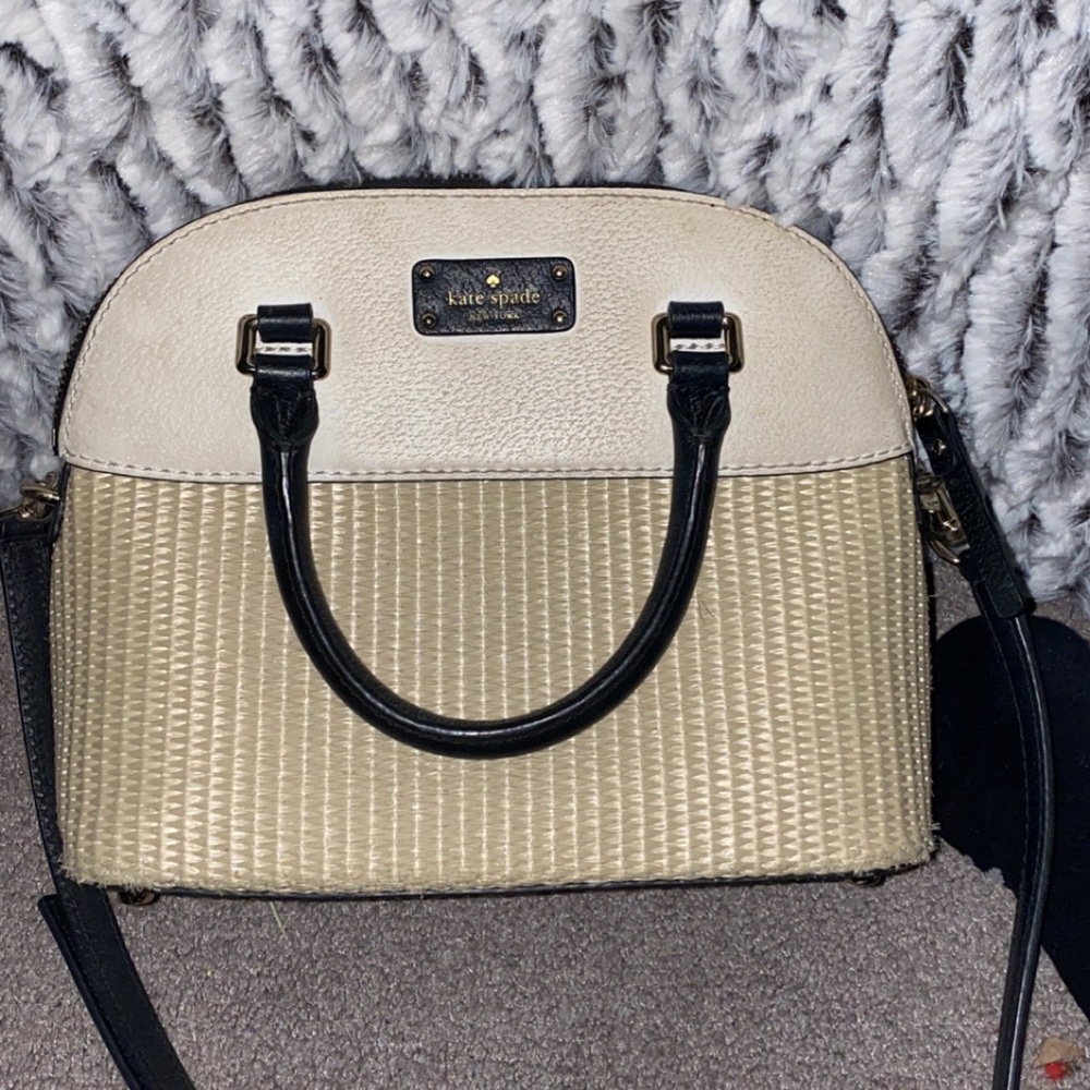 Kate spade burlap crossbody purse